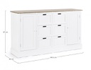 Credenza Dorotea 2 ante 4 cassetti in legno nobilitato bianco