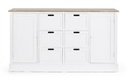 Credenza Dorotea 2 ante 4 cassetti in legno nobilitato bianco