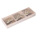 Addobbo metallo confezione 6pz oro cm22x8h2,5