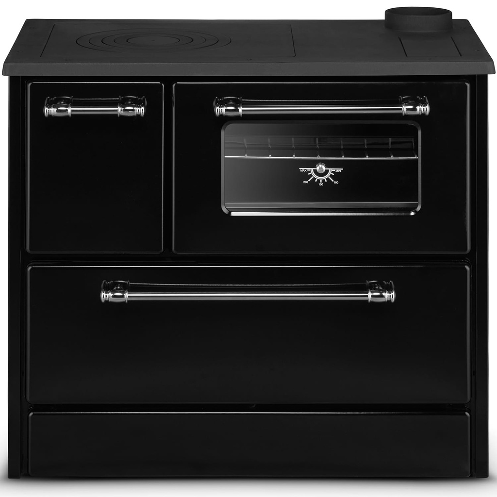 Cucina a Legna Stufa 9 Kw Nera Beatrice - Dimensioni 87x51x79 cm