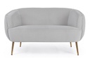 Divano 2 posti effetto velluto grigio chiaro Linsay cm 129