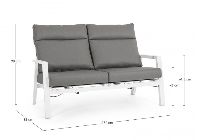 Divano 2P Recl C-C Kledi Bianco Jx11