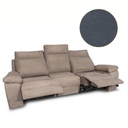 Divano Milano 3 posti 2 recliner manuali grigio
