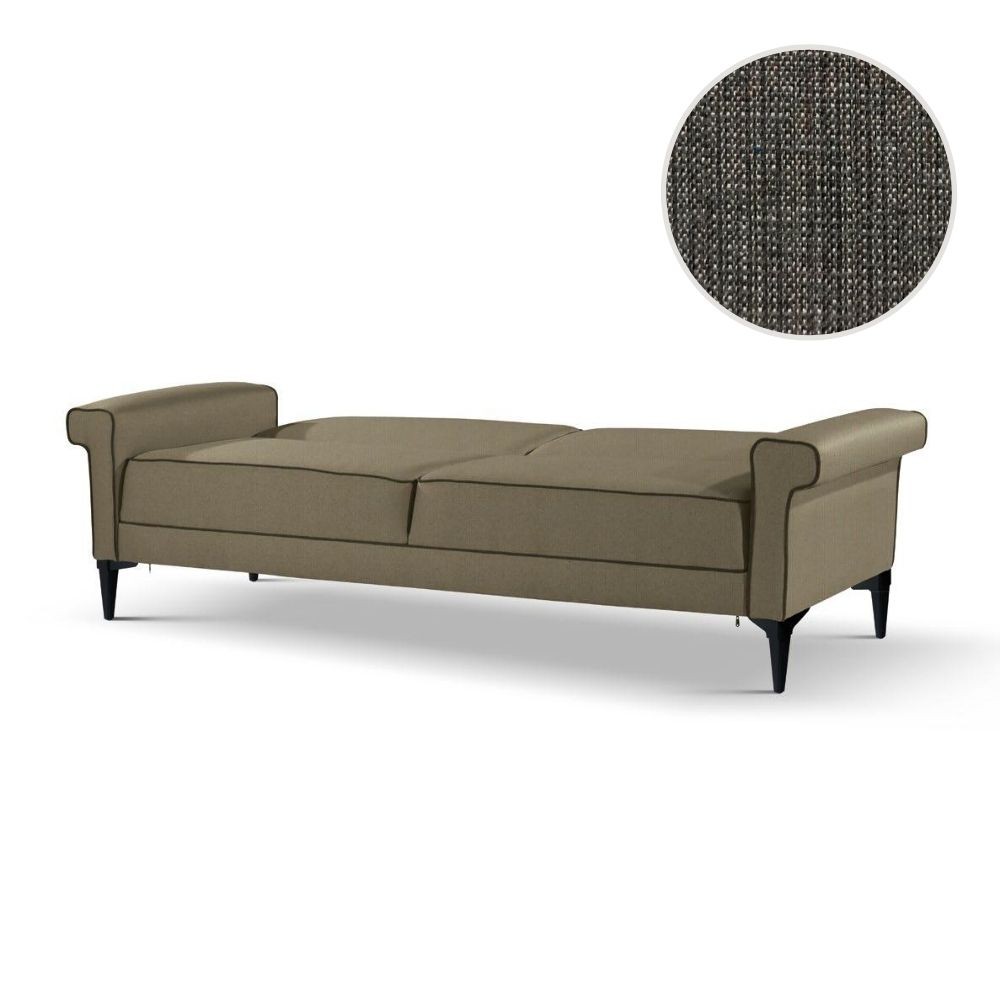Divano letto Silvera 2 posti tessuto grigio