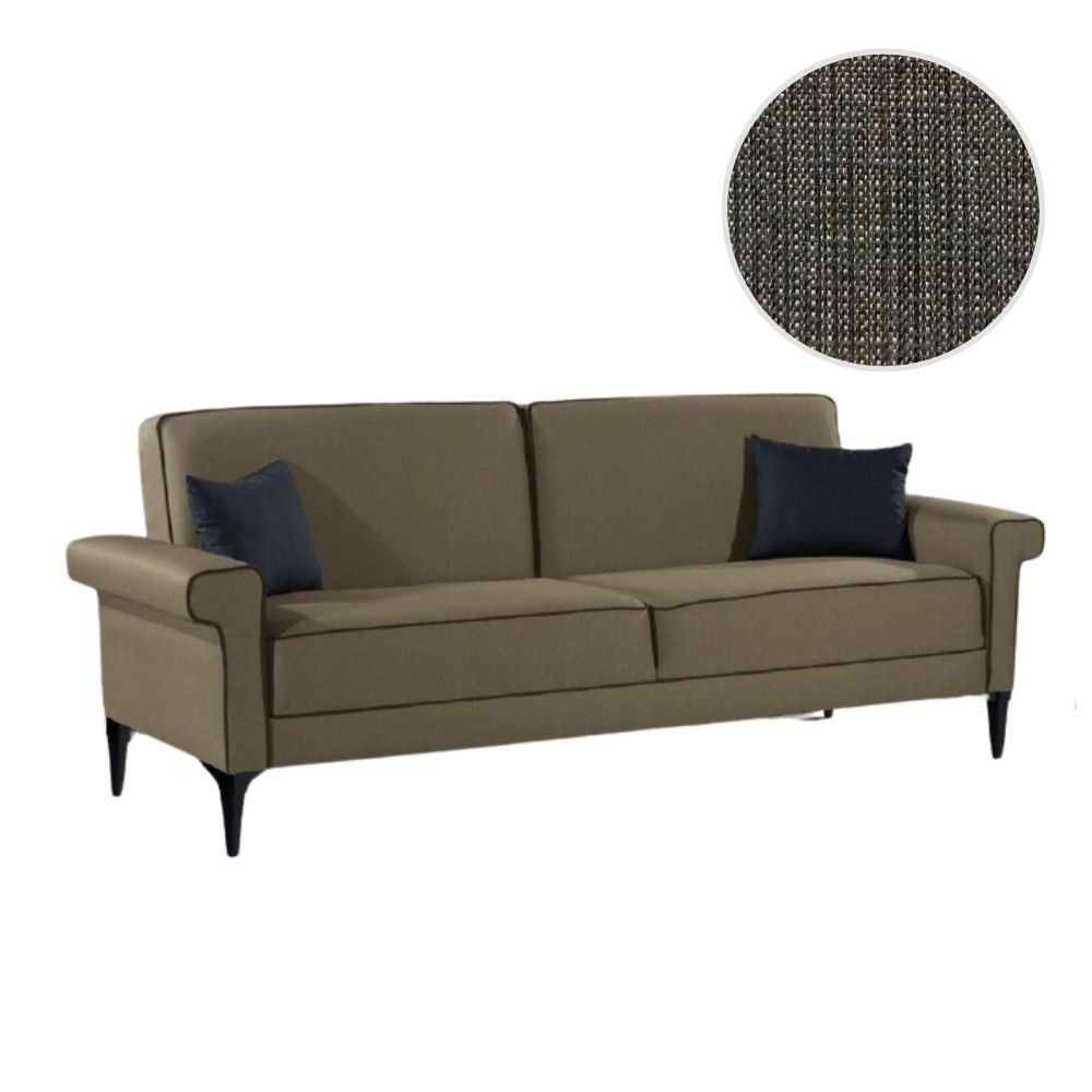 Divano letto Silvera 2 posti tessuto grigio