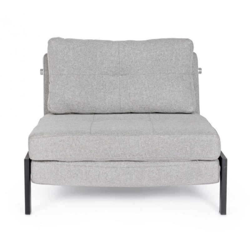Divano letto salvaspazio un posto in tessuto Beige HAYDEN 95x96x h79 cm