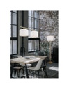 Elegante Piantana Korba Base Legno Paralume Bianco Trio Lighting
