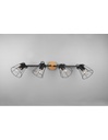 Faretto 4 Spot Orientabili Jaipur Industriale Vintage Nero E Legno Trio Lighting