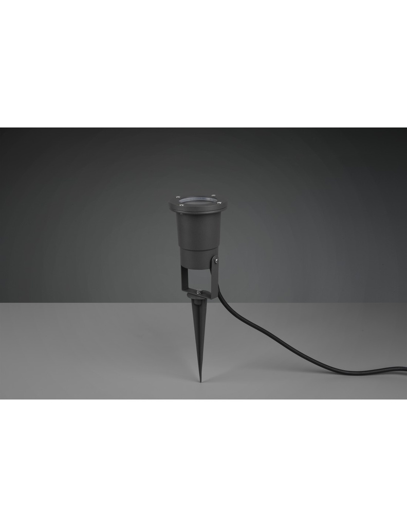 Faretto Da Esterno Orientabile Ubangi Nero Con Picchetto GU10 IP65 Trio Lighting