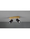 Faretto Marley Base Oro 2 Spot Cilindrici Neri Orientabili Trio Lighting