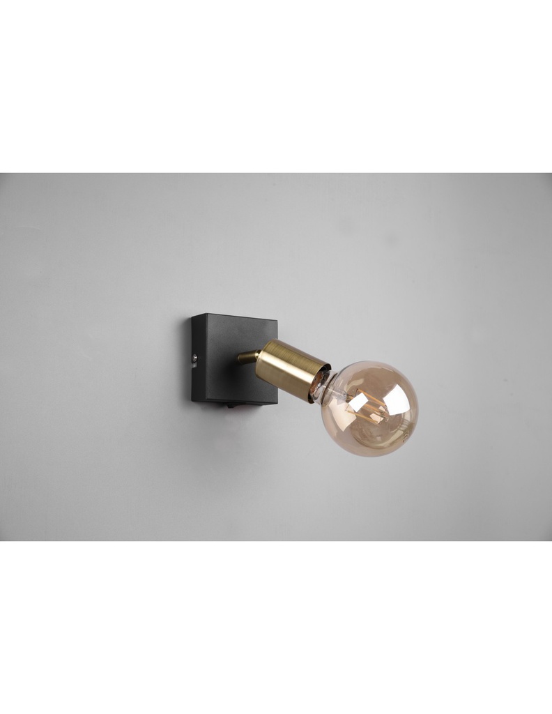 Faretto Spot Vannes Nero-Ottone 1xE27 Trio Lighting