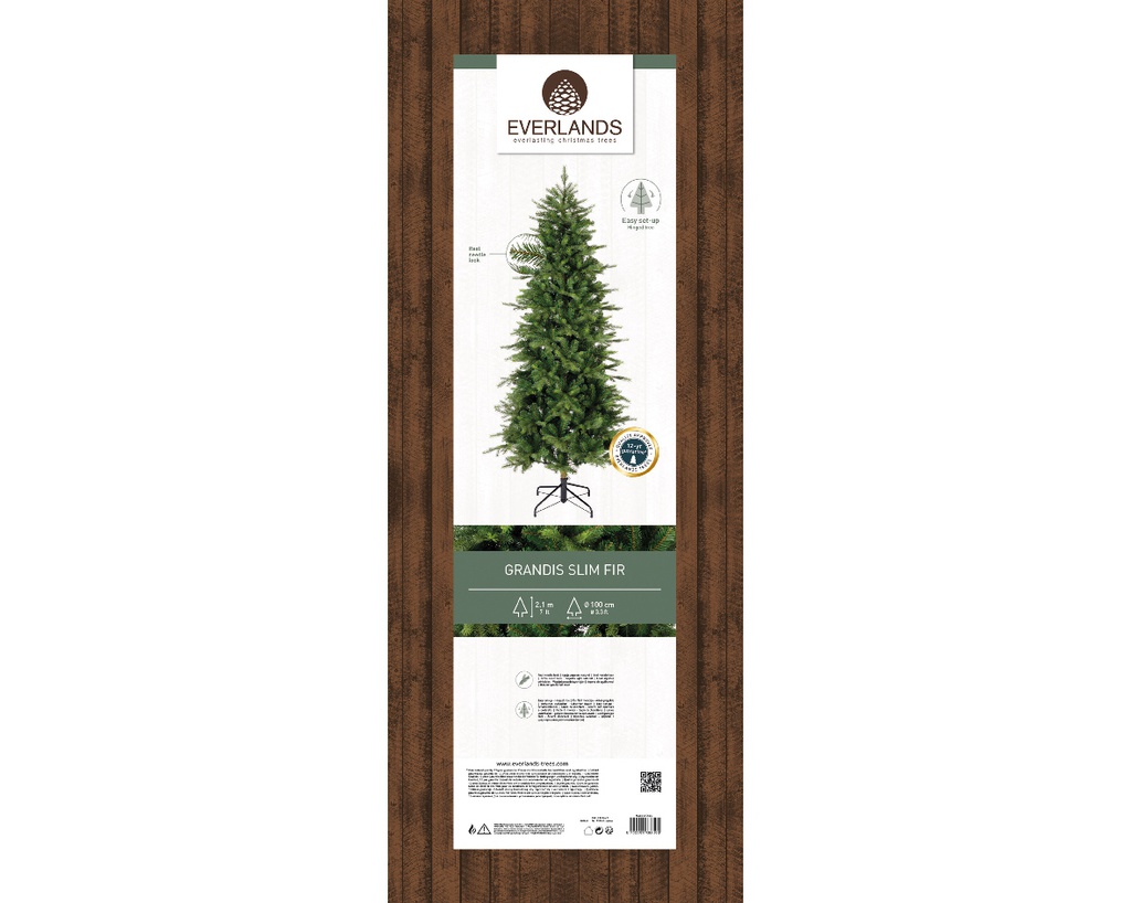 Albero di Natale Grandis slim fir H 210 x ø 100 cm