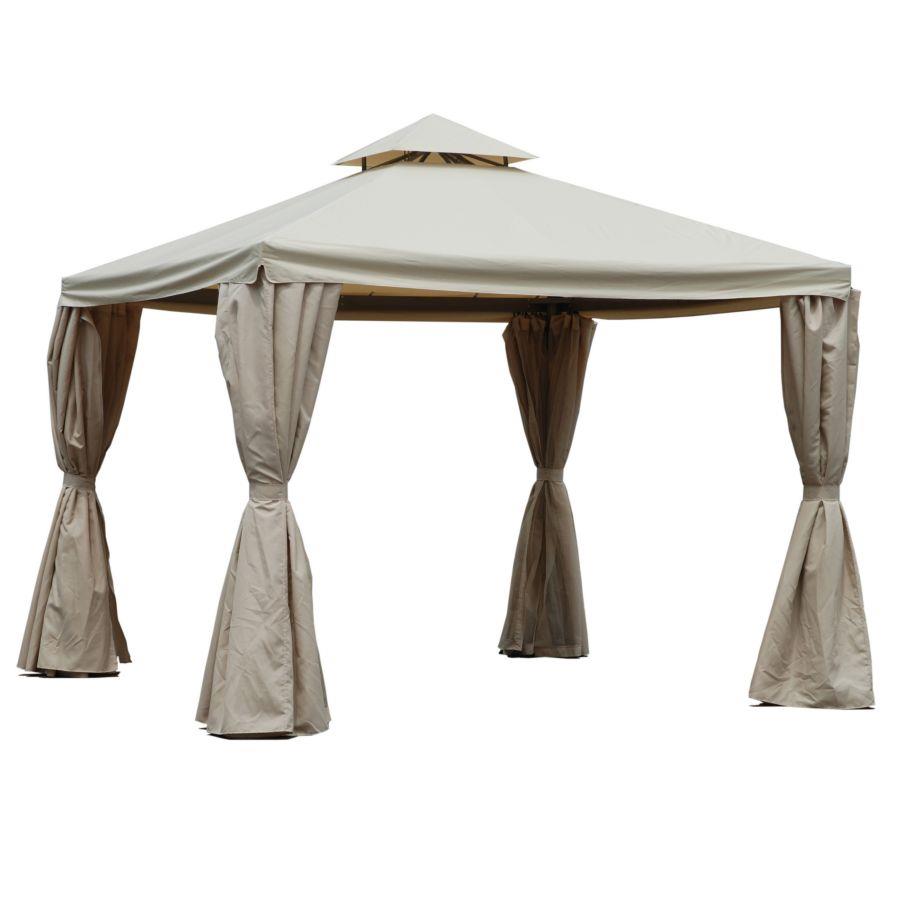 Gazebo dallas lusso 3x3m con zanzariera 400g-m2