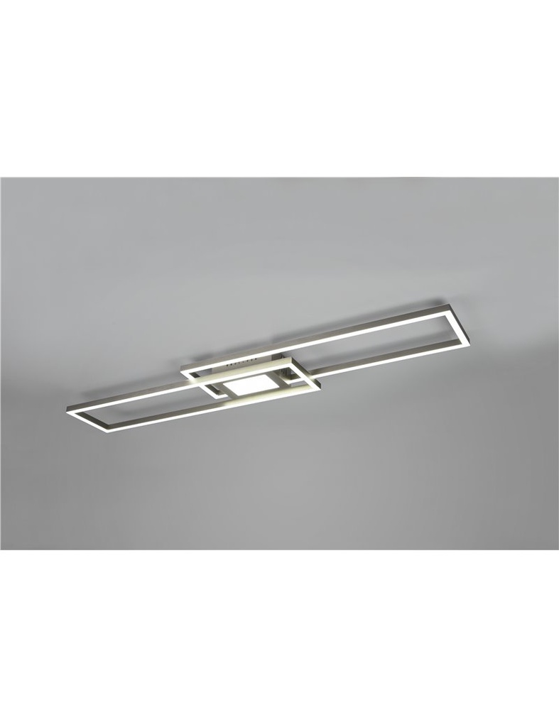 Ganado plafoniera led rettangolare acciaio retro-illuminata rgb con telecomando multifunzione l. 110cm Moderno LED