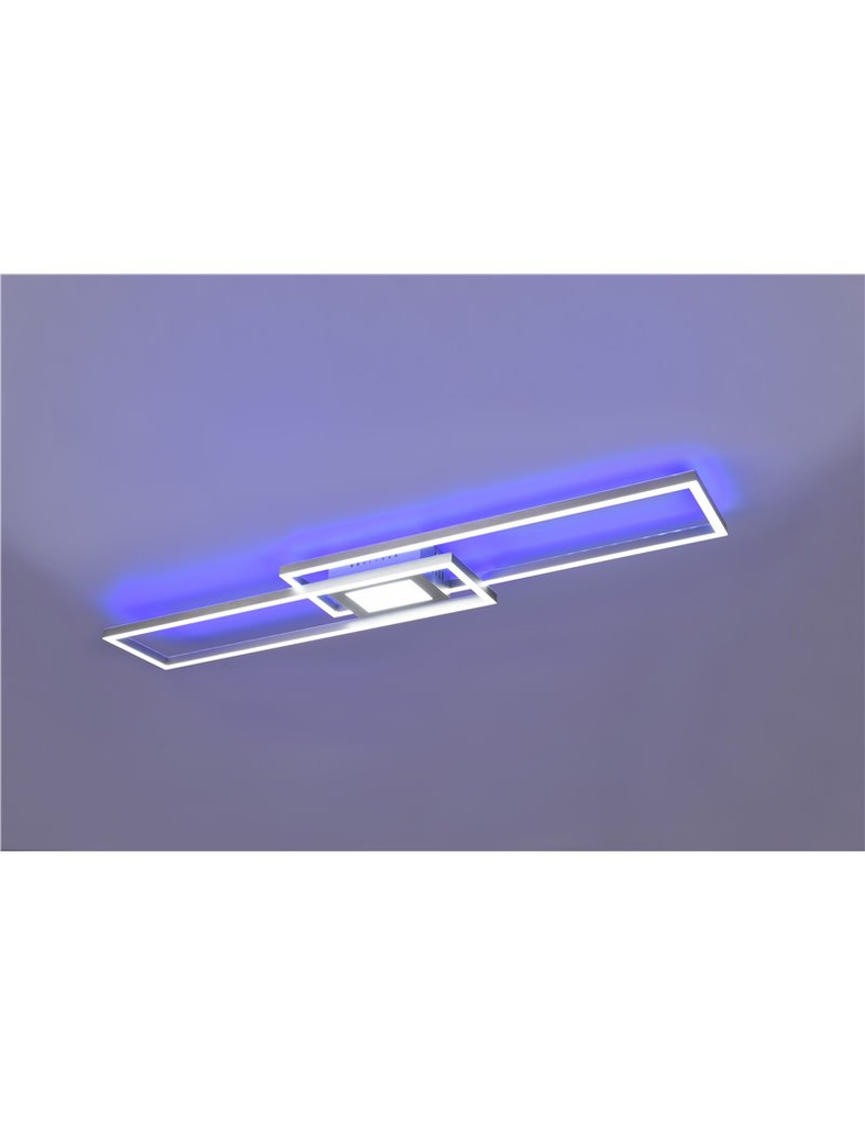 Ganado plafoniera led rettangolare acciaio retro-illuminata rgb con telecomando multifunzione l. 110cm Moderno LED