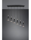Grande Sospensione Lineare Isola Farin 6 Luci Nero Trio Lighting