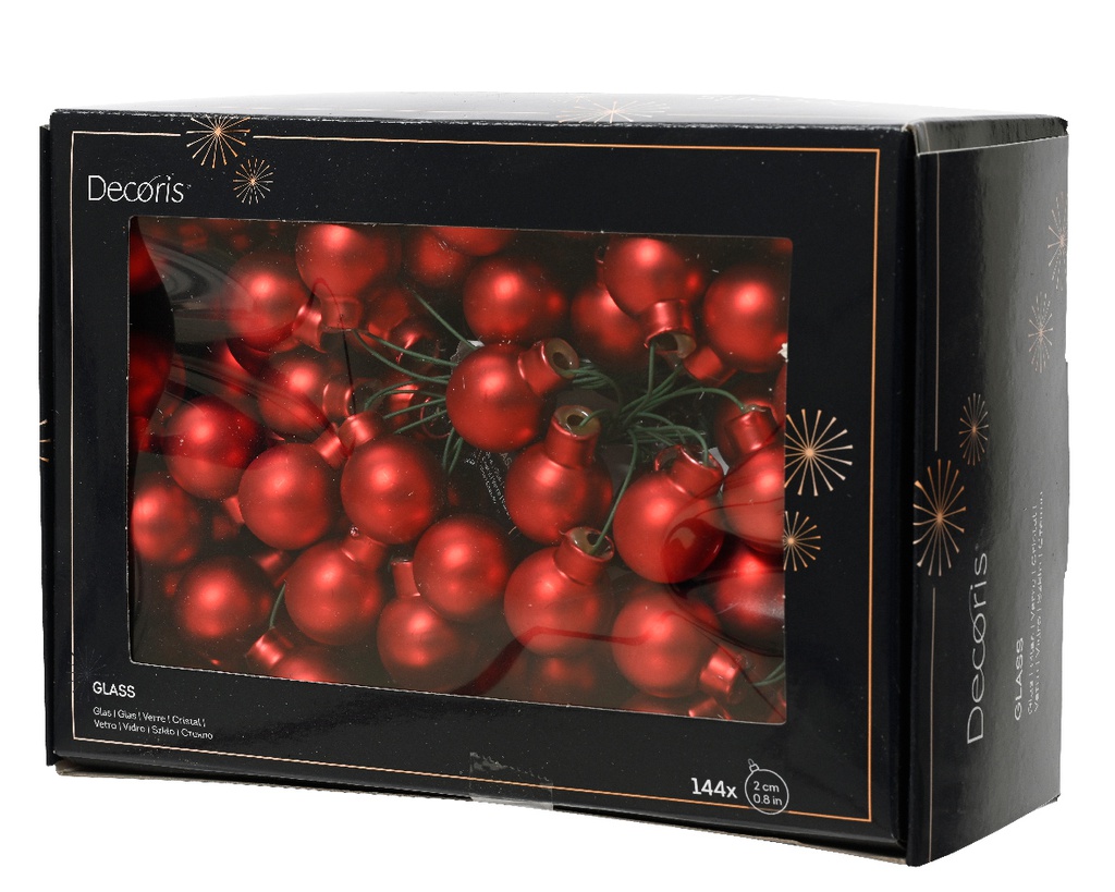 Grappolo decorativo di Natale rosso ø2 cm