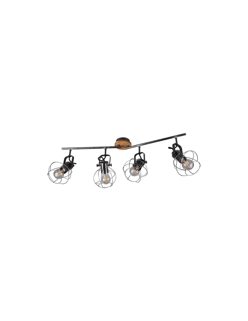Lampada 4 Faretti Spot Orientabili Madras Industrial Trio Lighting