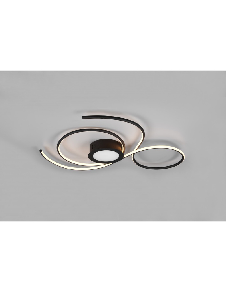 Lampada Circolare Soffitto Parete Moderna Led Dimmer Jive Nero Trio Lighting