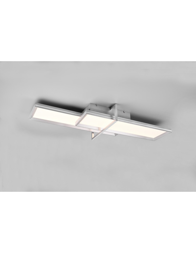 Lampada Da Soffitto 2 Rettangoli Led Dimmer Charleston Alluminio Trio Lighting