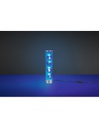 Lampada Da Tavolo Cilindro Led Rgb Rico Cromo Stoffa Microforata Con Smart Control Trio Lighting