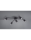 Lampada Soffitto 5 Faretti Spot Orientabili Marley Nero Trio Lighting