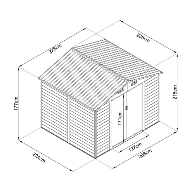 (2c) Casetta Chalet 278 x 238 x H215 cm