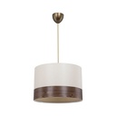Lampada a sospensione Alfina tessuto bianco fascia effetto legno ASZ1668 EFFEZ