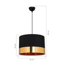 Lampada a sospensione Alfina tessuto nero fascia oro ASZ1665