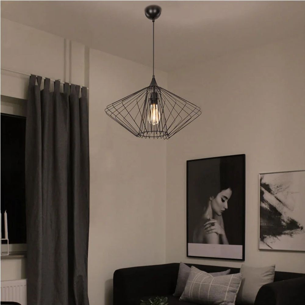 Lampada a sospensione Arona ASZ1360 filo metallico nero EFFEZ