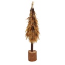 Albero legno con piume oro cmø8h31