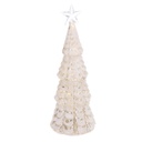 Albero led vetro con stella bianco cm ø9,5h26