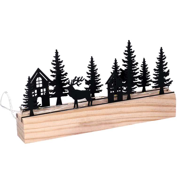 Albero metallo led nero cm20x4h11