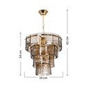 Lampada da soffitto a 4 luci Falez MDL3829 vetro fumè e oro EFFEZ