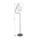 Lampada da terra a stelo Yumak MDL4256 grigio e paralume tessuto bianco EFFEZ