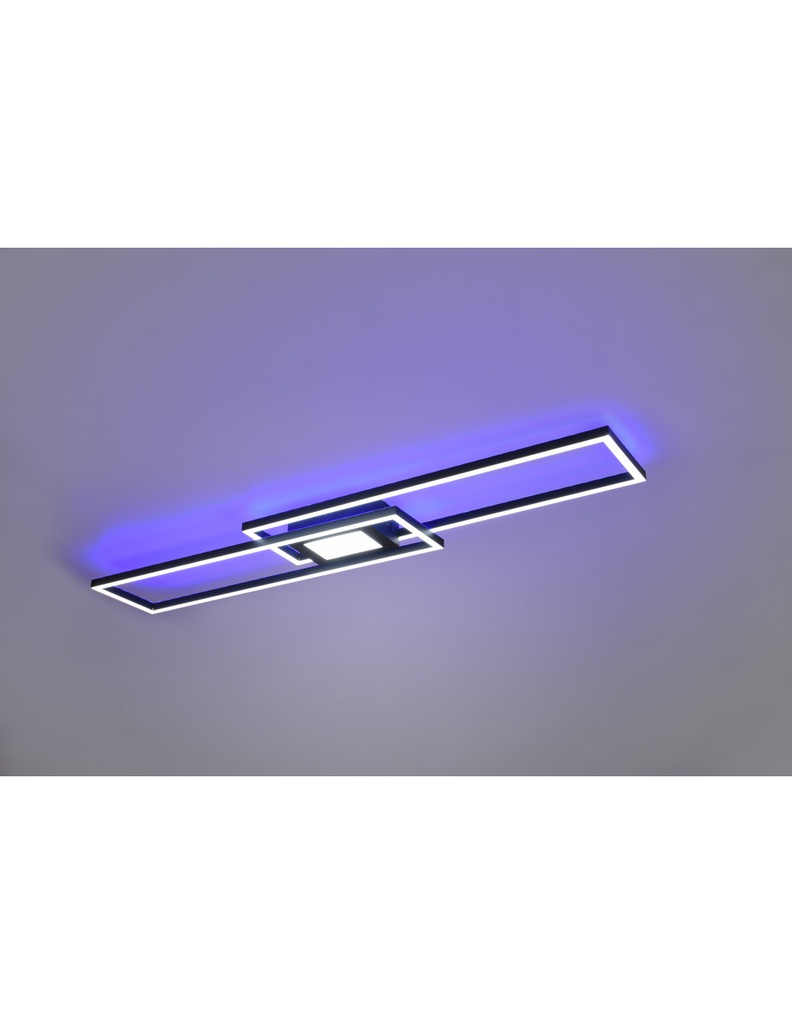 Lampadario Plafoniera Rettangoli Doppia Emissione Led Ganado Nero Trio Lighting