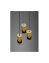 Lampadario Rotondo 3 Luci Cilindro Ottone Vetro Fumé Robin Trio Lighting