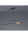 Lampadario Ufficio Moderno Trajan Doppio Led Touch Dimmer Nero E Ottone Trio Lighting