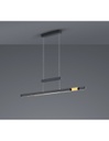 Lampadario Ufficio Moderno Trajan Doppio Led Touch Dimmer Nero E Ottone Trio Lighting