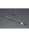 Lampadario Ufficio Moderno Trajan Doppio Led Touch Dimmer Nero E Ottone Trio Lighting