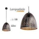 Lampadario urban industrial moderno in metallo cm 25 x 108 nero