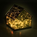 Lanterna led vetro casetta cm30x29,5h31,5