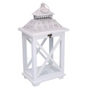 Lanterna legno metallo bianco rettangolare cm23x17h45