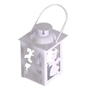 Lanterna metallo natale bianco confezione 3 pezzi quadro cm7,5x7,5h11