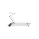 Lettino Cross con ruote in alluminio bianco