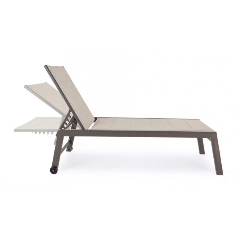 Lettino alto in alluminio con ruote Hilde coffee