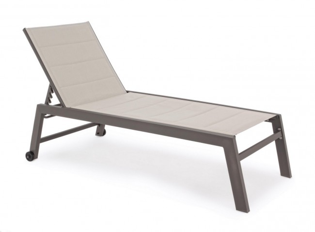 Lettino alto in alluminio con ruote Hilde coffee