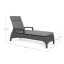 Lettino con cuscini Britton antracite  cm 205