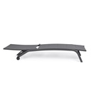 Lettino da giardino in alluminio con ruote Antracite CLEOPAS 61x192x h96 cm