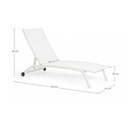 Lettino in alluminio con ruote Cleopas bianco-bianco